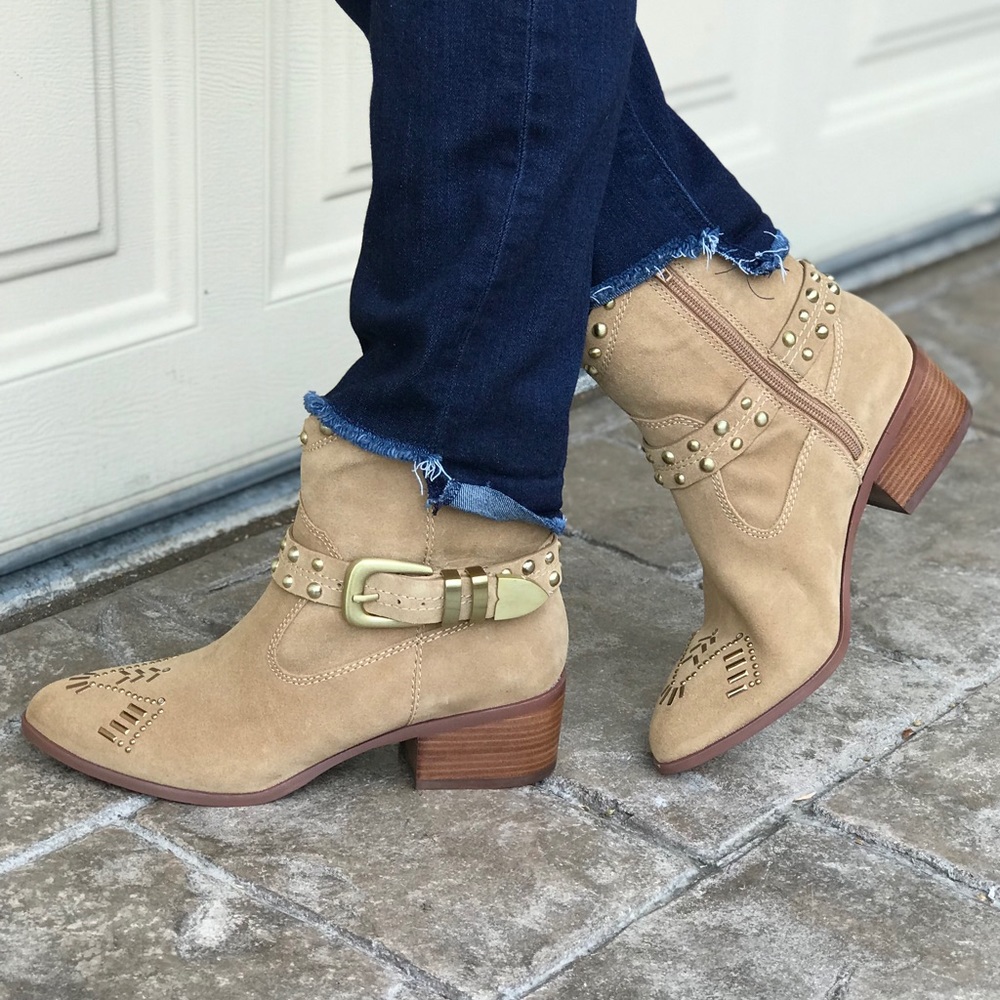 Cowboy Western Buckle Studded Tall Genuine Boots - Picture 3 of 8